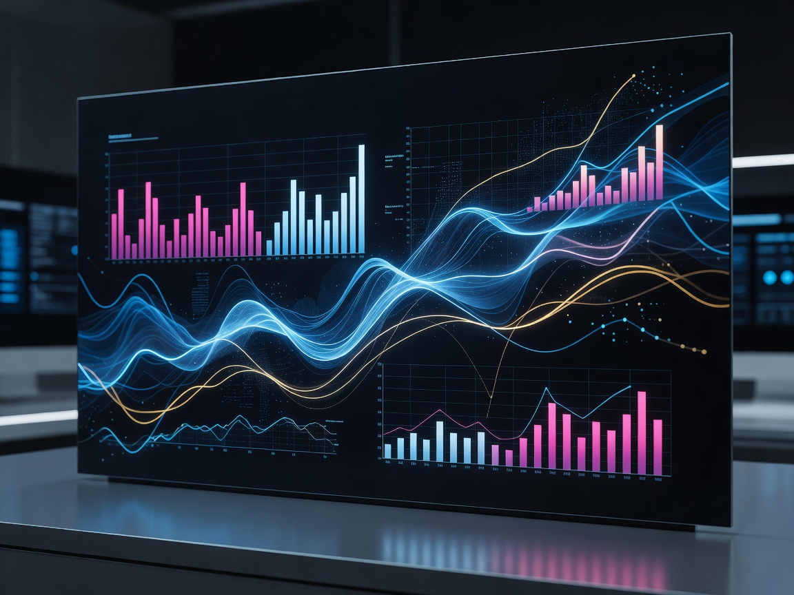 Abstract dashboard charts used to illustrate training data and trends