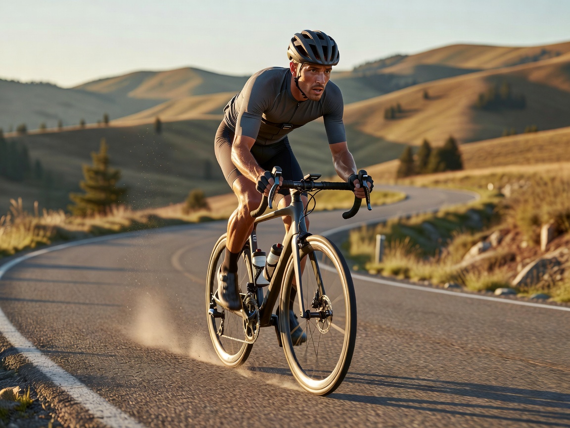 Cyclist riding outdoors, illustrating movement and cycling performance sensors