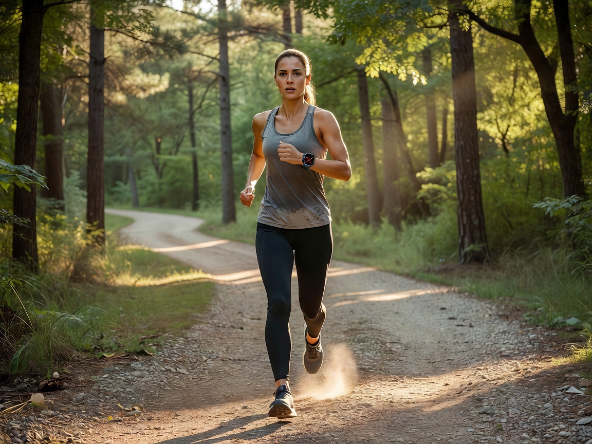 Runner on a route outdoors, illustrating GPS use during exercise